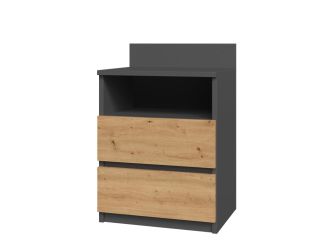 Noční stolek Malvína M1 antracit/dub artisan Noční stolek Malvína M1 antracit/dub artisan