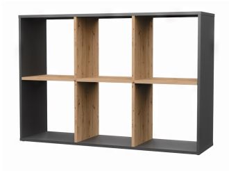 Regál Manja 2x3 antracit/dub artisan Regál Manja 2x3 antracit/dub artisan