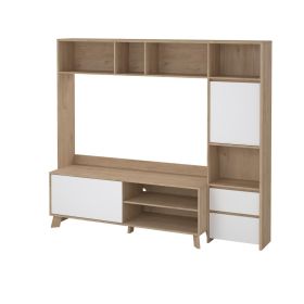 TV stěna Nerea 320 jackson hickory/bílý lesk TV stěna Nerea 320 jackson hickory/bílý lesk