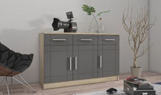 Komoda Parker 3D3S dub sonoma/grafit Komoda Parker 3D3S dub sonoma/grafit