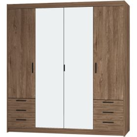 Skříň Enja 4D6S se zrcadlem dub lefkas Skříň Enja 4D6S se zrcadlem dub lefkas