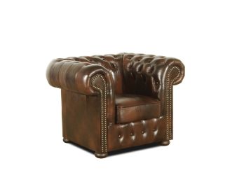 Křeslo Chesterfield Classic 1 kůže hnědá Křeslo Chesterfield Classic 1 kůže hnědá