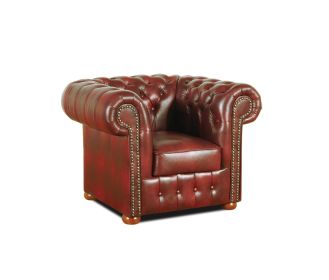 Křeslo Chesterfield Classic 1 kůže bordó Křeslo Chesterfield Classic 1 kůže bordó