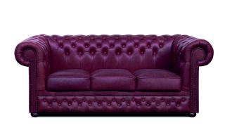 Pohovka Chesterfield Lord 3 kůže bordó Pohovka Chesterfield Lord 3 kůže bordó