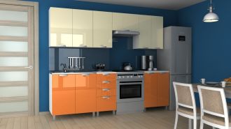 Kuchyňská linka Korry MDR 240/180 vanilka/oranžový lesk Kuchyňská linka Korry MDR 240/180 vanilka/oranžový lesk