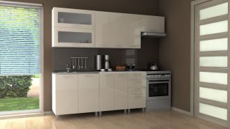 Kuchyňská linka Nadine MDR 240/180 jasmín lesk Kuchyňská linka Nadine MDR 240/180 jasmín lesk