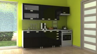 Kuchyňská linka Nadine MDR 240/180 černý lesk Kuchyňská linka Nadine MDR 240/180 černý lesk