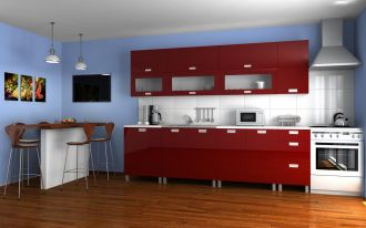 Kuchyňská linka Saleri RLG 260 bordo lesk Kuchyňská linka Saleri RLG 260 bordo lesk