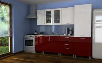 Kuchyňská linka Simeon MDR 240 bílá/bordo lesk Kuchyňská linka Simeon MDR 240 bílá/bordo lesk