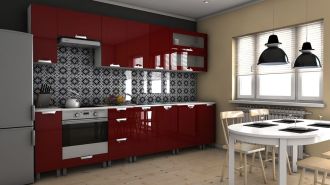 Kuchyňská linka Biodera MDR 300 bordo lesk Kuchyňská linka Biodera MDR 300 bordo lesk