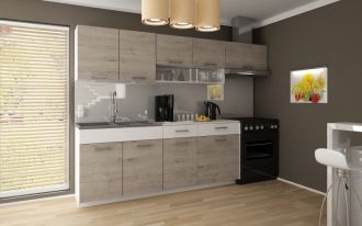 Kuchyňská linka Tatius 240/180 dub sonoma/bílý pás Kuchyňská linka Tatius 240/180 dub sonoma/bílý pás