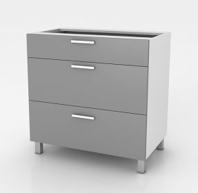 Kuchyňská skříňka Natanya SZ60 3SZ šedý lesk Kuchyňská skříňka Natanya SZ60 3SZ šedý lesk