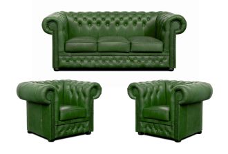 Sedací souprava Chesterfield Lord 3+1+1 kůže zelená Sedací souprava Chesterfield Lord 3+1+1 kůže zelená
