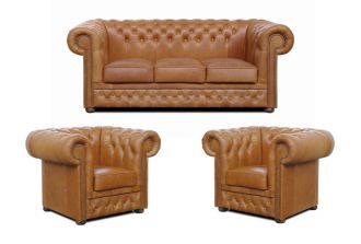 Sedací souprava Chesterfield Lord 3+1+1 kůže koňak Sedací souprava Chesterfield Lord 3+1+1 kůže koňak