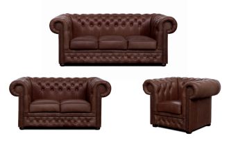 Sedací souprava Chesterfield Lord 3+2+1 kůže hnědá Sedací souprava Chesterfield Lord 3+2+1 kůže hnědá
