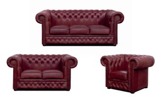 Sedací souprava Chesterfield Lord 3+2+1 kůže bordó Sedací souprava Chesterfield Lord 3+2+1 kůže bordó