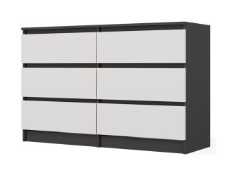 Komoda Malvína M6 120 antracit/bílá