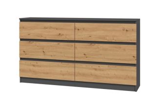 Komoda Malvína M6 140 antracit/dub artisan Komoda Malvína M6 140 antracit/dub artisan