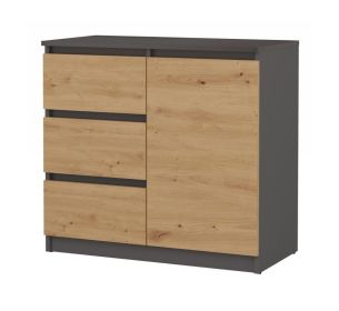 Komoda Malvína 1D3S antracit/dub artisan Komoda Malvína 1D3S antracit/dub artisan