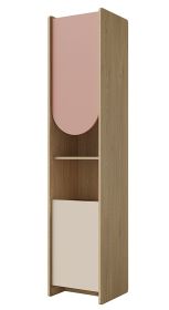 Skříň Leya R5P dub cremona/macadamia/pudrová růžová Skříň Leya R5P dub cremona/macadamia/pudrová růžová