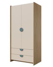 Skříň Leya R2 dub cremona/macadamia/mořská modrá Skříň Leya R2 dub cremona/macadamia/mořská modrá