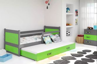 Postel s přistýlkou Riky II 90x200 grafit/zelená Postel s přistýlkou Riky II 90x200 grafit/zelená