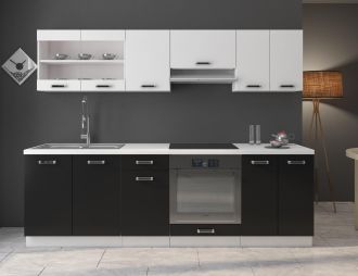 Kuchyňská linka Onyx 240 bílá/černá Kuchyňská linka Onyx 240 bílá/černá