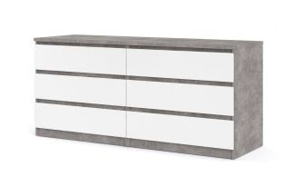 Komoda Simplicity 232 beton/bílý lesk Komoda Simplicity 232 beton/bílý lesk