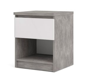 Noční stolek Simplicity 238 beton/bílý lesk Noční stolek Simplicity 238 beton/bílý lesk