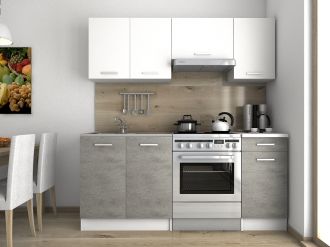 Kuchyňská linka Luigi 180/120 bílá/beton Kuchyňská linka Luigi 180/120 bílá/beton