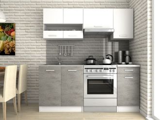 Kuchyňská linka Luigi III 180/120 bílá/beton Kuchyňská linka Luigi III 180/120 bílá/beton