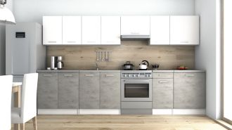 Kuchyňská linka Luigi 320/260 bílá/beton Kuchyňská linka Luigi 320/260 bílá/beton