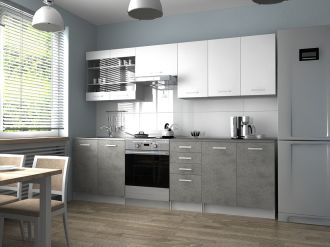Kuchyňská Linka Pamis 260/200 bílá/beton Kuchyňská Linka Pamis 260/200 bílá/beton