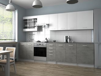Kuchyňská Linka Pamis 320/260 bílá/beton Kuchyňská Linka Pamis 320/260 bílá/beton