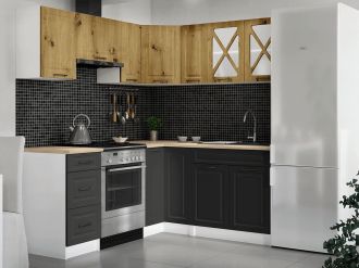 Rohová kuchyňská linka Astra artisan/grafit MAT Rohová kuchyňská linka Astra artisan/grafit MAT