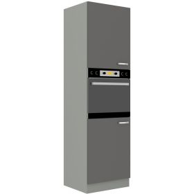 Kuchyňská skříň Garid na mikrovlnou troubu 60 DP 210 2F šedý lesk/šedá Kuchyňská skříň Garid na mikrovlnou troubu 60 DP 210 2F šedý lesk/šedá