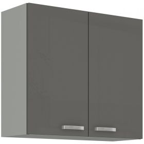 Kuchyňská skříňka Garid 80 G 72 2F šedý lesk/šedá Kuchyňská skříňka Garid 80 G 72 2F šedý lesk/šedá