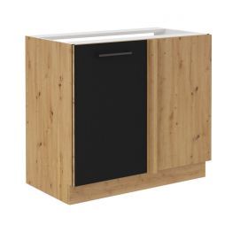 Rohová spodní kuchyňská skříňka Molly 105-DN-1F černá/dub artisan Rohová spodní kuchyňská skříňka Molly 105-DN-1F černá/dub artisan