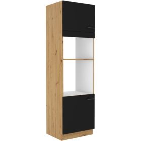 Kuchyňská skříň Molly na mikrovlnku a troubu 60 DPM 210 2F černá/dub artisan Kuchyňská skříň Molly na mikrovlnku a troubu 60 DPM 210 2F černá/dub artisan