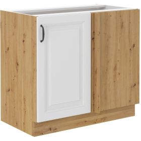 Rohová spodní kuchyňská skříňka Stipe 105-DN-1F-BB bílá/dub artisan Rohová spodní kuchyňská skříňka Stipe 105-DN-1F-BB bílá/dub artisan