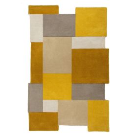 Ručně všívaný kusový koberec Abstract Collage Ochre/Natural - 150x240 cm Ručně všívaný kusový koberec Abstract Collage Ochre/Natural - 150x240 cm