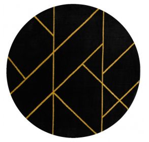 Kusový koberec Emerald geometric 1012 black and gold kruh - 200x200 (průměr) kruh cm Kusový koberec Emerald geometric 1012 black and gold kruh - 200x200 (průměr) kruh cm
