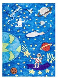 Dětský kusový koberec Bambino 2265 Rocket Space blue - 140x190 cm Dětský kusový koberec Bambino 2265 Rocket Space blue - 140x190 cm