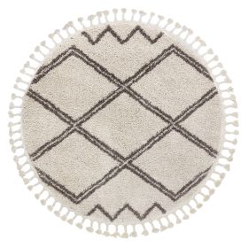 Kusový koberec Berber Asila cream and brown kruh - 160x160 (průměr) kruh cm Kusový koberec Berber Asila cream and brown kruh - 160x160 (průměr) kruh cm