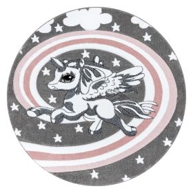 Dětský kusový koberec Petit Pony grey kruh - 140x140 (průměr) kruh cm Dětský kusový koberec Petit Pony grey kruh - 140x140 (průměr) kruh cm