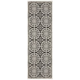 Běhoun Twin Supreme 104129 Black/Cream – na ven i na doma - 80x350 cm