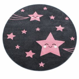 Dětský kusový koberec Kids 610 pink kruh - 120x120 (průměr) kruh cm Dětský kusový koberec Kids 610 pink kruh - 120x120 (průměr) kruh cm