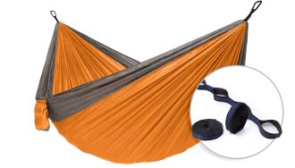 Houpací síť pro dva Camping + Slap strap (oranžový SET) Houpací síť pro dva Camping + Slap strap (oranžový SET)