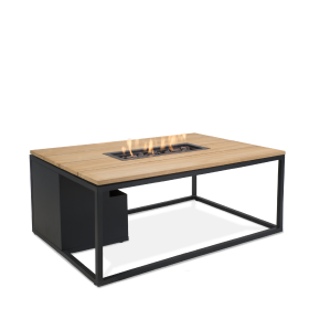 Stůl s plynovým ohništěm COSI- typ Cosiloft 120 černý rám / deska teak Stůl s plynovým ohništěm COSI- typ Cosiloft 120 černý rám / deska teak