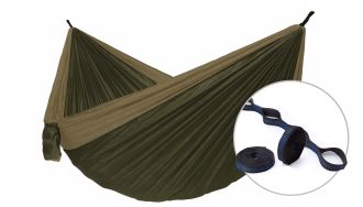 Houpací síť pro jednoho Camping + Slap strap (hnědý SET) Houpací síť pro jednoho Camping + Slap strap (hnědý SET)